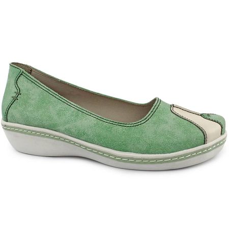 Sapatilha New Jade Em Couro Cor Herbal J.Gean - GA... - J.Gean