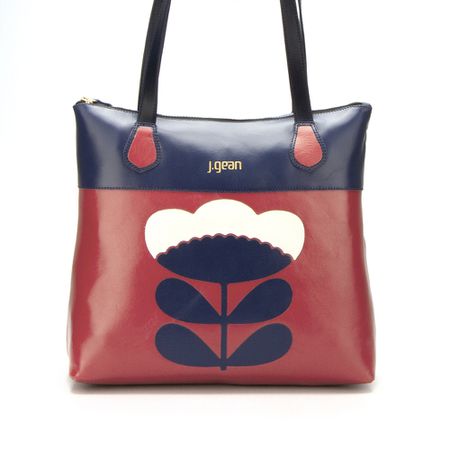 Bolsa Feminina Grande de Couro Legítimo cor Vermel... - J.Gean