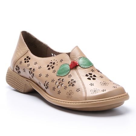 Sapatilha Feminina Boneca em Couro cor Deserto J.G... - J.Gean