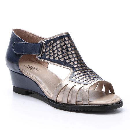 Sandália Susan Anabela em Couro cor Prata J.Gean -... - J.Gean