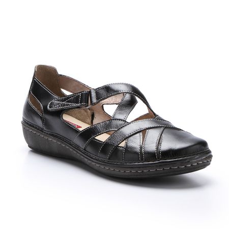 Sapatilha Anabela em Couro cor Preto J.Gean - EK00... - J.Gean