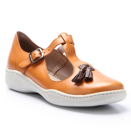 Sapatilha Joy em Couro cor Tangerina J.gean - ET0... - J.Gean