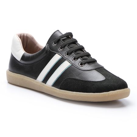 Tênis Feminino Barcelona em Couro cor Preto J.Gean... - J.Gean