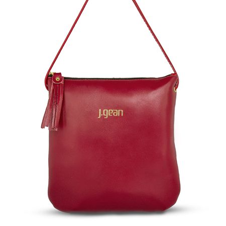 Bolsa Feminina tiracolo de Couro Legítimo cor carn... - J.Gean