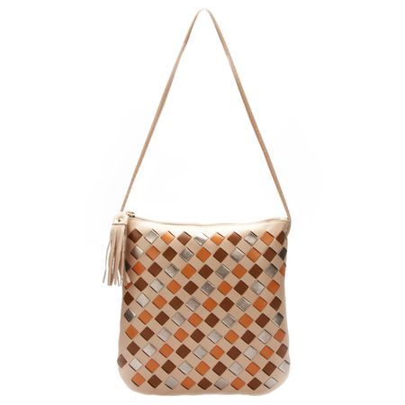 Bolsa artesanal feminina em Couro Bege J.Gean - NC... - J.Gean