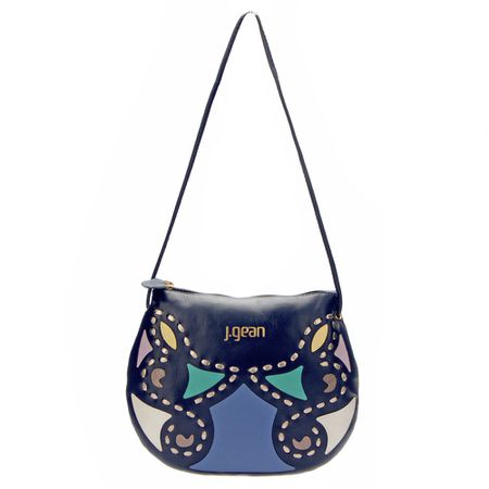 Bolsa Artesanal Em Couro Azul J.Gean - NC0016/38 - J.Gean