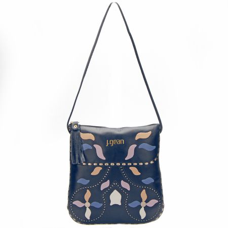 Bolsa artesanal Em Couro Azul J.Gean - NC0018/115 - J.Gean