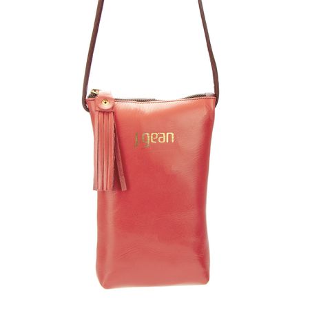Bolsa artesanal feminina Tiracolo de Couro cor Cor... - J.Gean