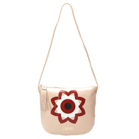 Bolsa de Mão Em Couro Bege J.Gean - NC0085/02 - J.Gean