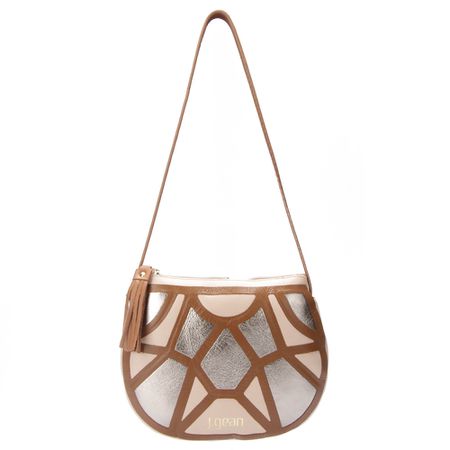 Bolsa de Mão Em Couro Bege J.Gean - NC0087/02 - J.Gean