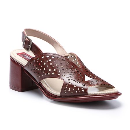 Sandália Lolly B em Couro cor Mahogany J.Gean - D... - J.Gean