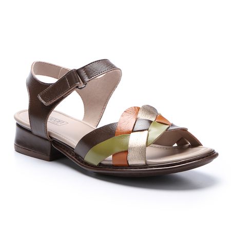 Sandália New Alexia em Couro cor Ouro Light J.Gean... - J.Gean