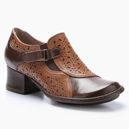 Sapato New Kelly em Couro cor Coffe J.Gean - FE00... - J.Gean