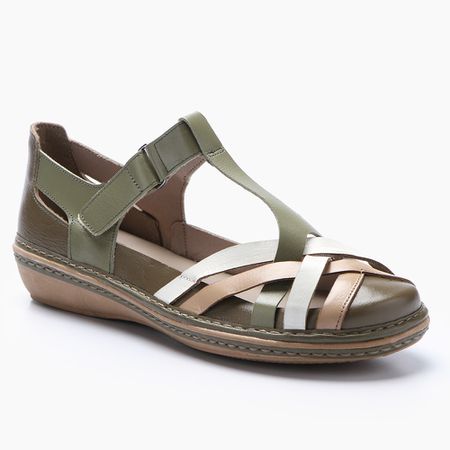 Sapatilha New Nina em Couro cor Olive J.Gean - FY... - J.Gean