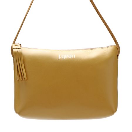 Bolsa artesanal feminina Em Couro cor Mustard - NC... - J.Gean