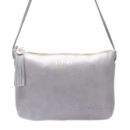 Bolsa artesanal feminina Em Couro cor Gelo - NC004... - J.Gean