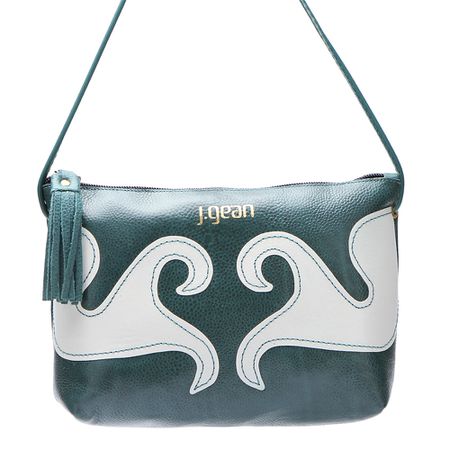 Bolsa artesanal Em Couro Petróleo - NC0050/18 - J.Gean