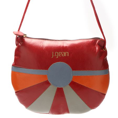 Bolsa feminina transversal de Couro cor rouge J.Ge... - J.Gean