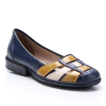 Sapatilha New Gaby em Couro cor Navy J.Gean - FQ00... - J.Gean