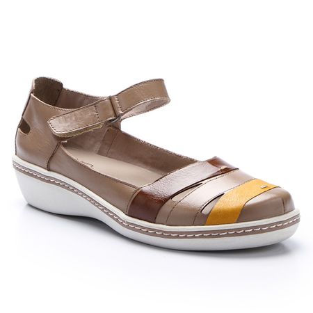 Sapatilha New Jade em Couro Cor Fendi J.Gean - GA... - J.Gean