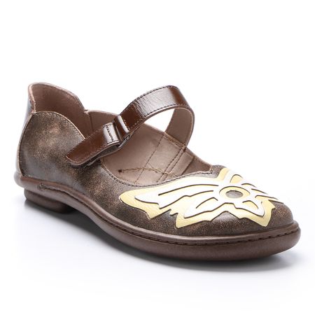 Sapatilha New Lock em Couro cor Café J.Gean - GG0... - J.Gean