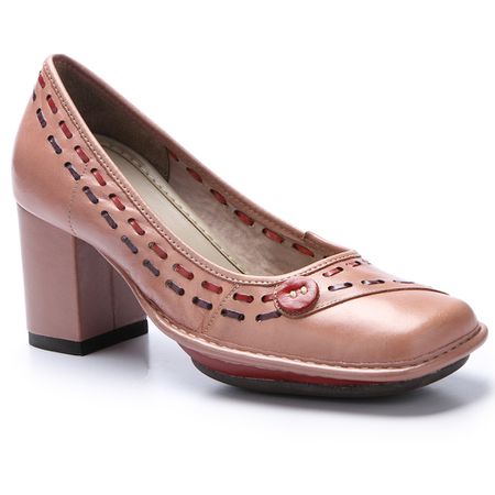 Sapato Galeany Alto Em Couro Rose J.gean - AR0212... - J.Gean