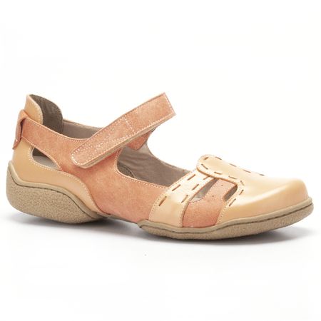 Sapatilha feminina Vitore em Couro Pessego J.Gean ... - J.Gean