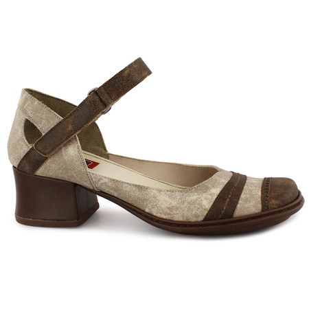 Sapato Boneca J.gean Salto Grosso Em Couro Cor Gla... - J.Gean