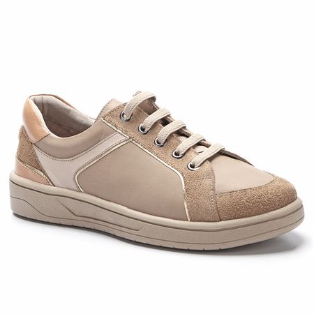 Tênis MADRID Feminino em Couro Legítimo Cor Nude C... - J.Gean
