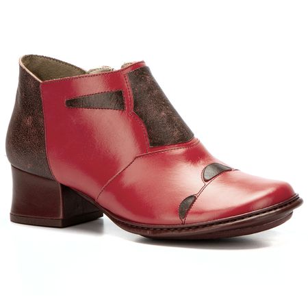 Bota Feminina New Kelly Salto Médio Em Couro Scarl... - J.Gean