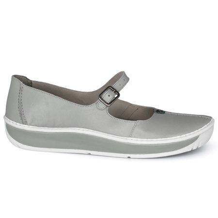 Sapatilha feminina J.Gean Wave em couro cor Cinza ... - J.Gean