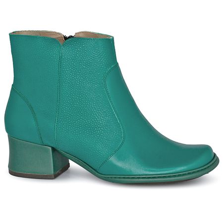 Bota Feminina New Kelly Salto Médio Em Couro Agata... - J.Gean