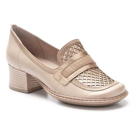 Sapato Boneca Salto Em Couro Blush Dual Comfort J.... - J.Gean