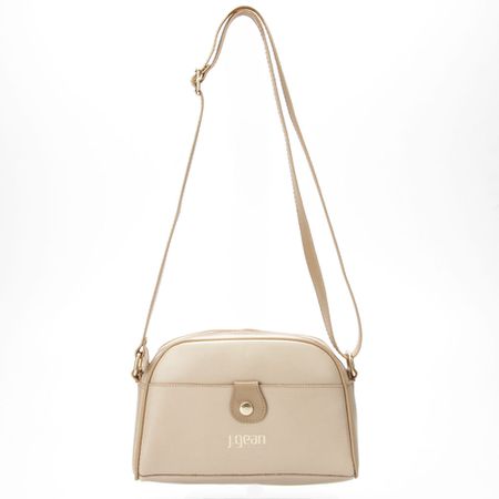 Bolsa Feminina Em Couro Bege J.Gean - PB0011/02 - J.Gean
