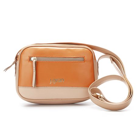 Bolsa Feminina Em Couro Laranja J.Gean - PB0012/0 - J.Gean