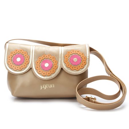 Bolsa Feminina Com Flores Em Couro Bege J.Gean - ... - J.Gean