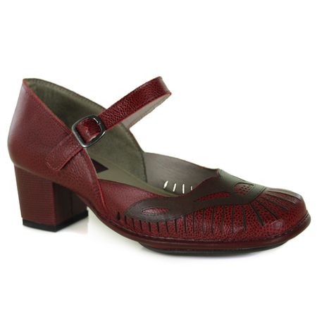 Sapato Galeany Médio Rouge Em Couro J.Gean OUTLET ... - J.Gean