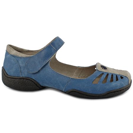 Sapatilha feminina J.Gean Vitore em Couro Cor Jean... - J.Gean