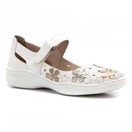 Sapatilha Flores Boneca J.gean Em Couro Cor Diaman... - J.Gean