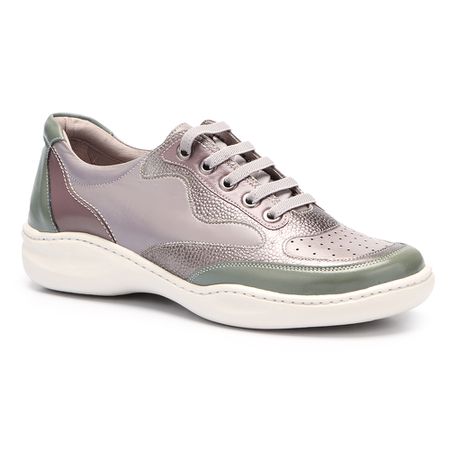 Tênis Feminino em Couro Legítimo Cor Silver J.Gean... - J.Gean