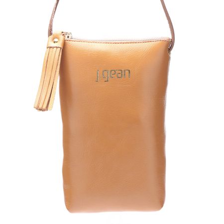 Bolsa artesanal feminina Tiracolo de Couro cor pap... - J.Gean