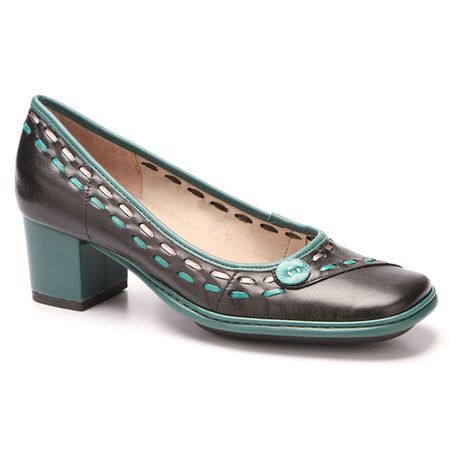 Sapato Feminino Galeany em Couro Salto Alto Preto ... - J.Gean