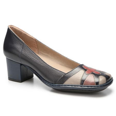 Sapato Feminino Em Couro Salto Alto Dark Blue J.ge... - J.Gean