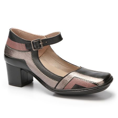 Sapato Feminino Em Couro Salto Alto Preto J.gean ... - J.Gean