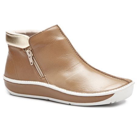 Bota feminina Wave em Couro cor Castanho J.gean -... - J.Gean