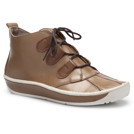 Bota feminina J.Gean Wave em couro cor Castanho co... - J.Gean