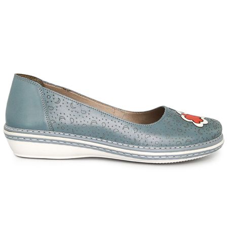 Sapatilha New Nina em Couro Legítimo cor Jeans - F... - J.Gean