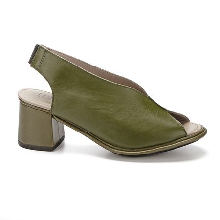 Sandália Salto Grosso J.Gean Dual Comfort em Couro... - J.Gean