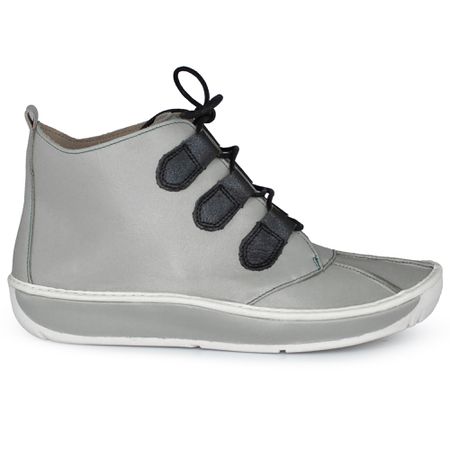 Bota feminina J.Gean Wave em couro cor Cinza cod. ... - J.Gean