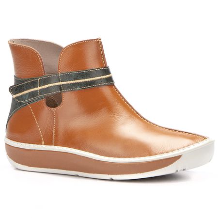 Bota feminina J.Gean Wave em couro cor MEL - FP00... - J.Gean